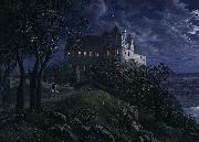 Burg Scharfenberg at Night, Ernst Oppler